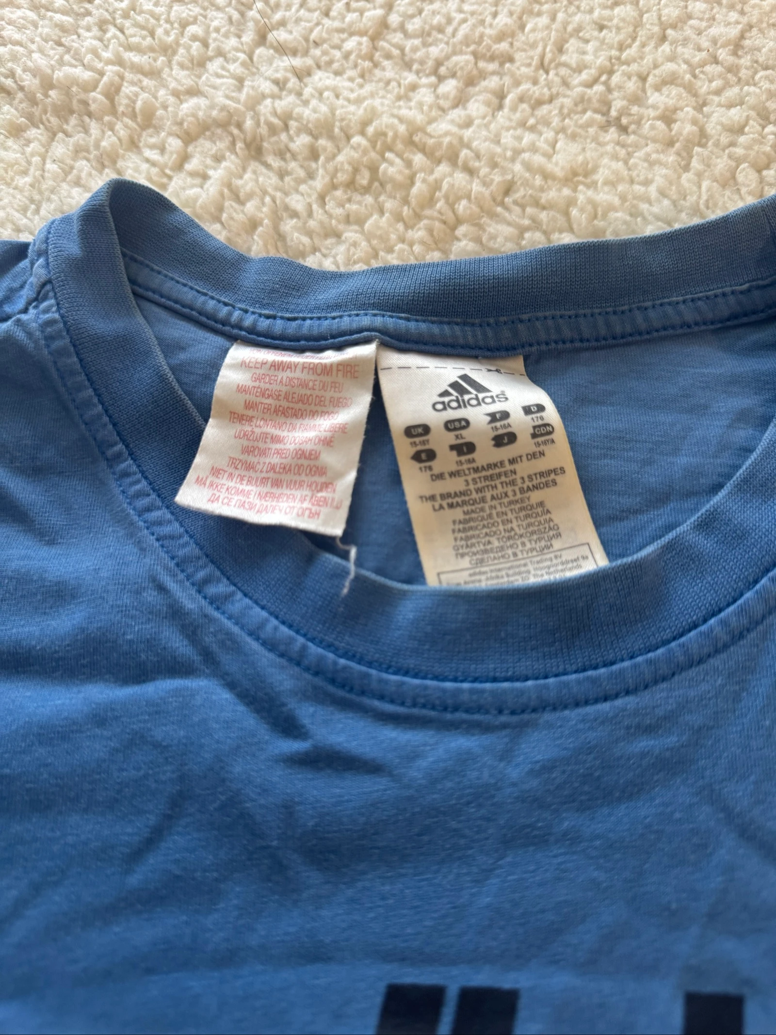 Adidas Logo Blue Y2K Sportswear Streetwear Retro Vintage XS 15-16Y Original T-Shirt – photo 17